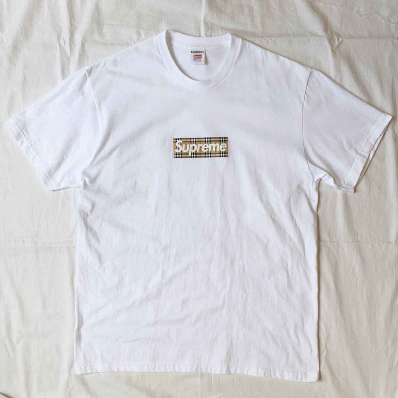 Supreme / Burberry Box Logo Tee "White"