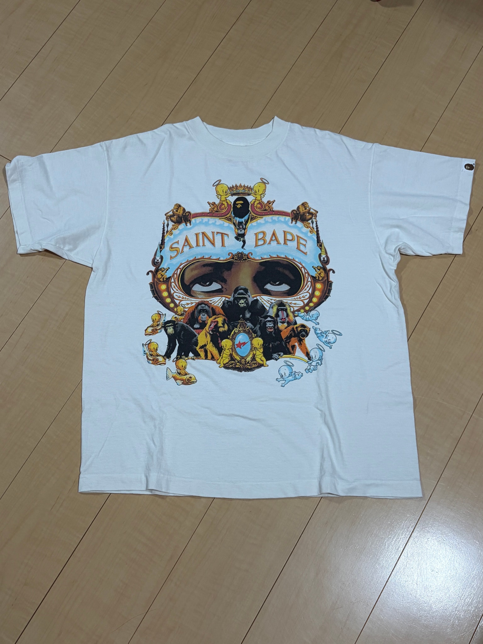SAINT Mxxxxxx x A BATHING APE BAPE SS Tee Generation "White"