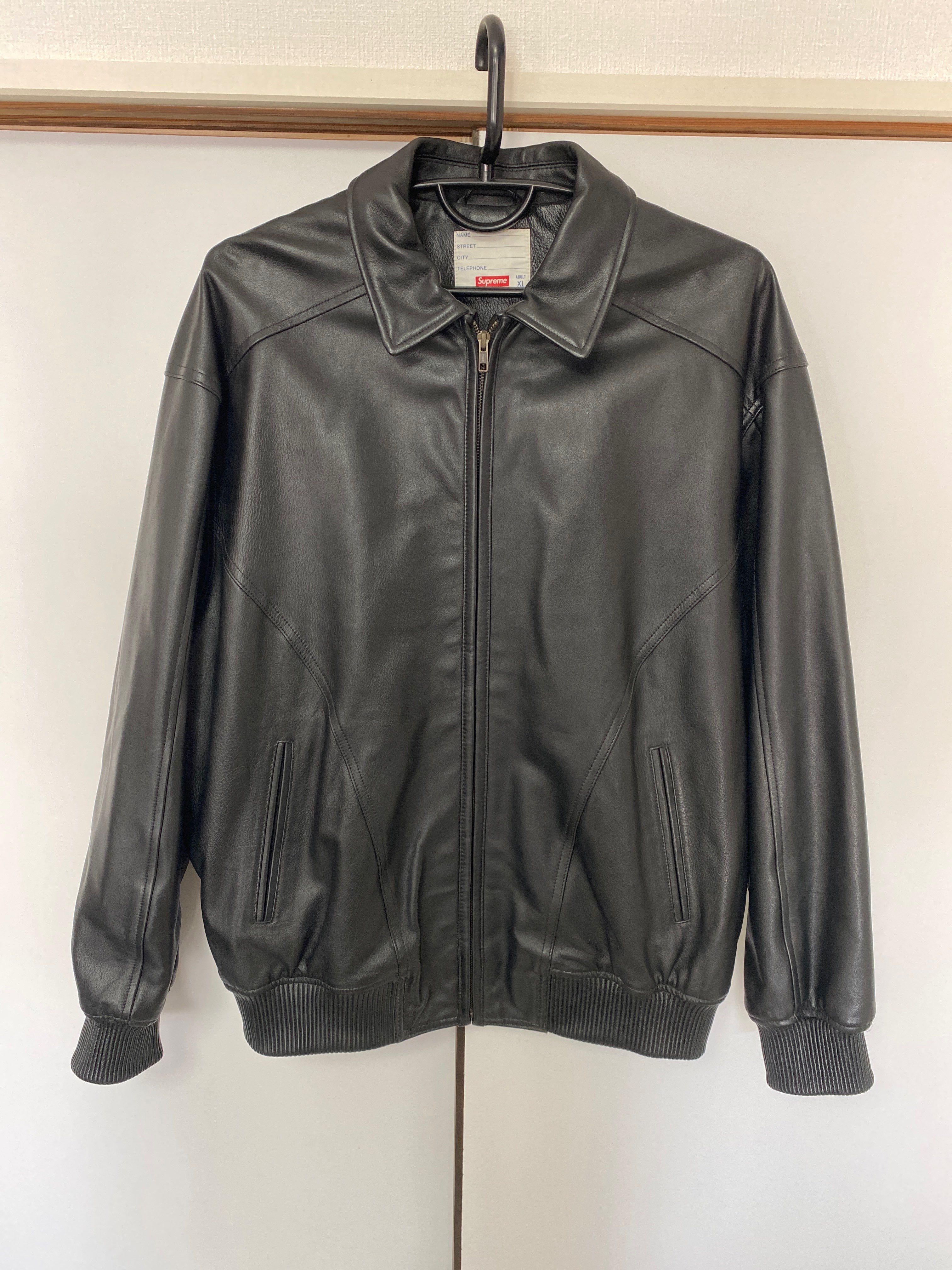 Supreme Studded Arc Logo Leather Jacket "Black"