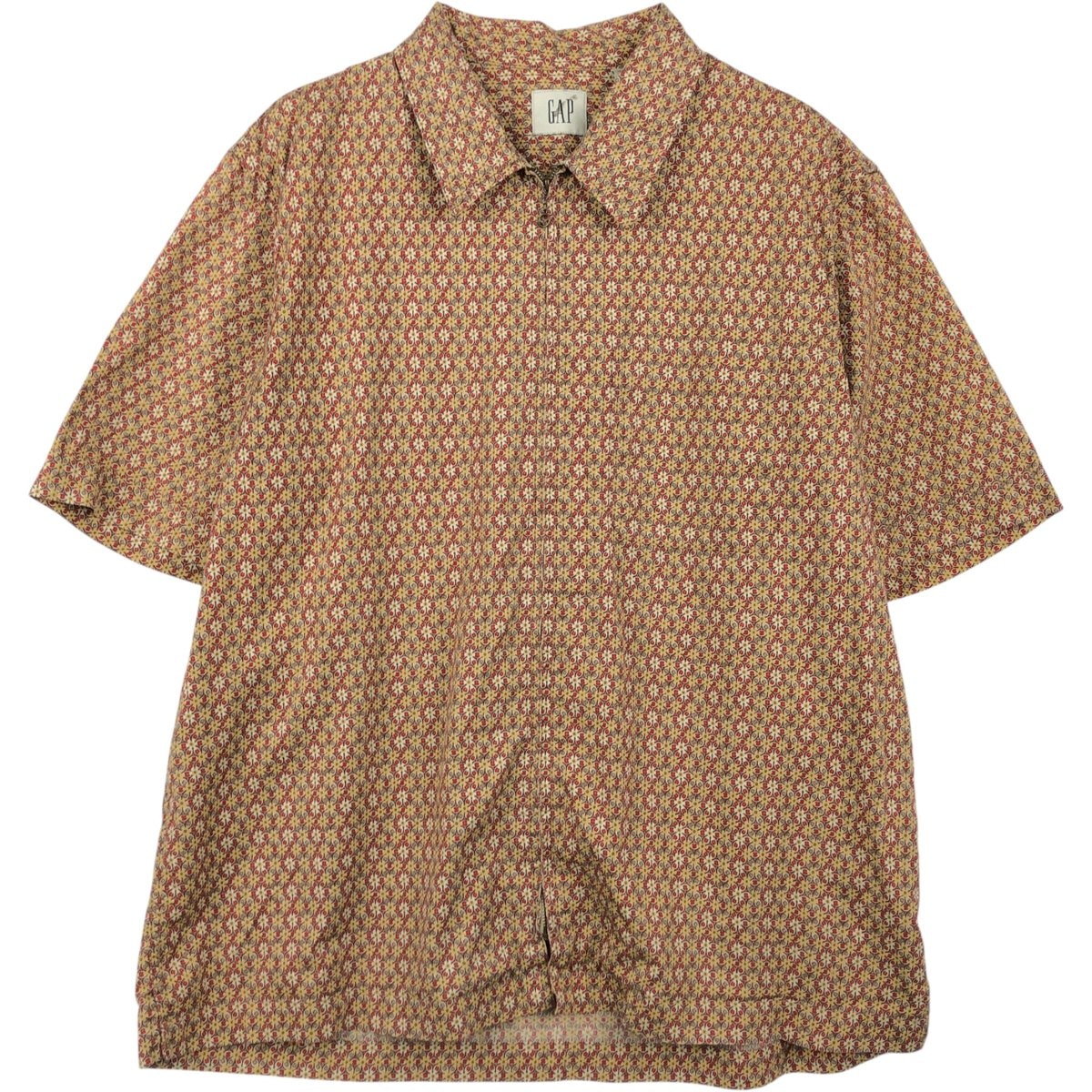 古着 90年代 ギャップ GAP オールドギャップ 総柄 花柄 半袖 コットンシャツ ボックスシャツ メンズM相当 ヴィンテージ/eaa655447