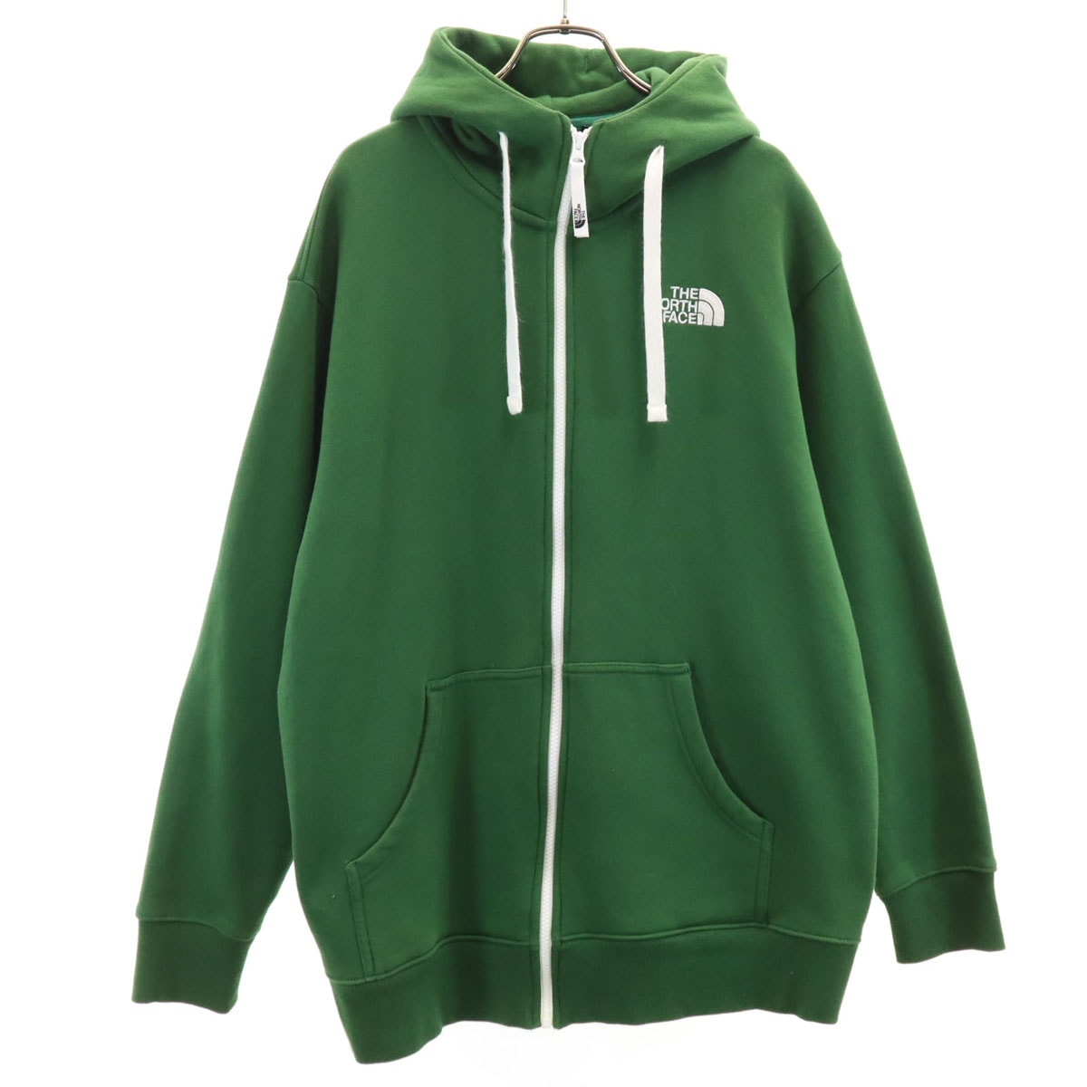 THE NORTH FACE ノースフェイス 長袖 リアビュー スウェット ジップパーカー XL グリーン系 NT11530 アウトドア 裏起毛