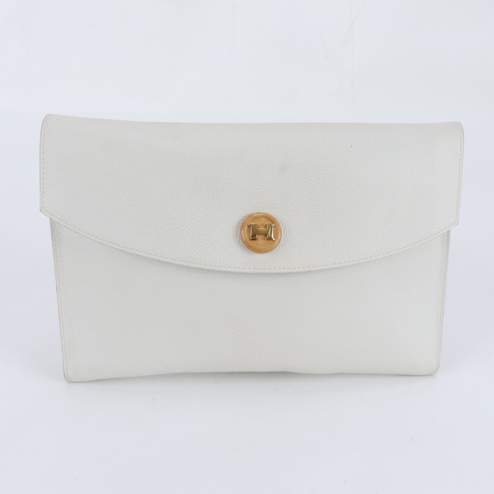 ■美品 エルメス 〇R 刻印 ポシェット リオクラッチ バッグ レザー