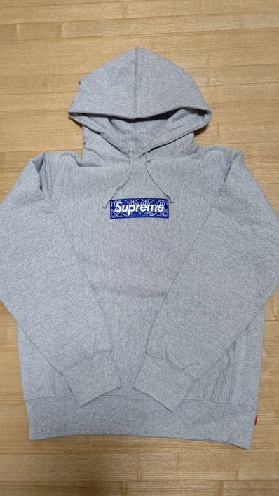 Supreme Bandana Box Logo Hooded Sweatshirt "Grey"
