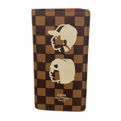 【6ed3414】ルイヴィトン 長財布 ダミエ・フレンドシップ/NIGO ポルトフォイユブラザ N40780 エベヌ【中古】メンズ