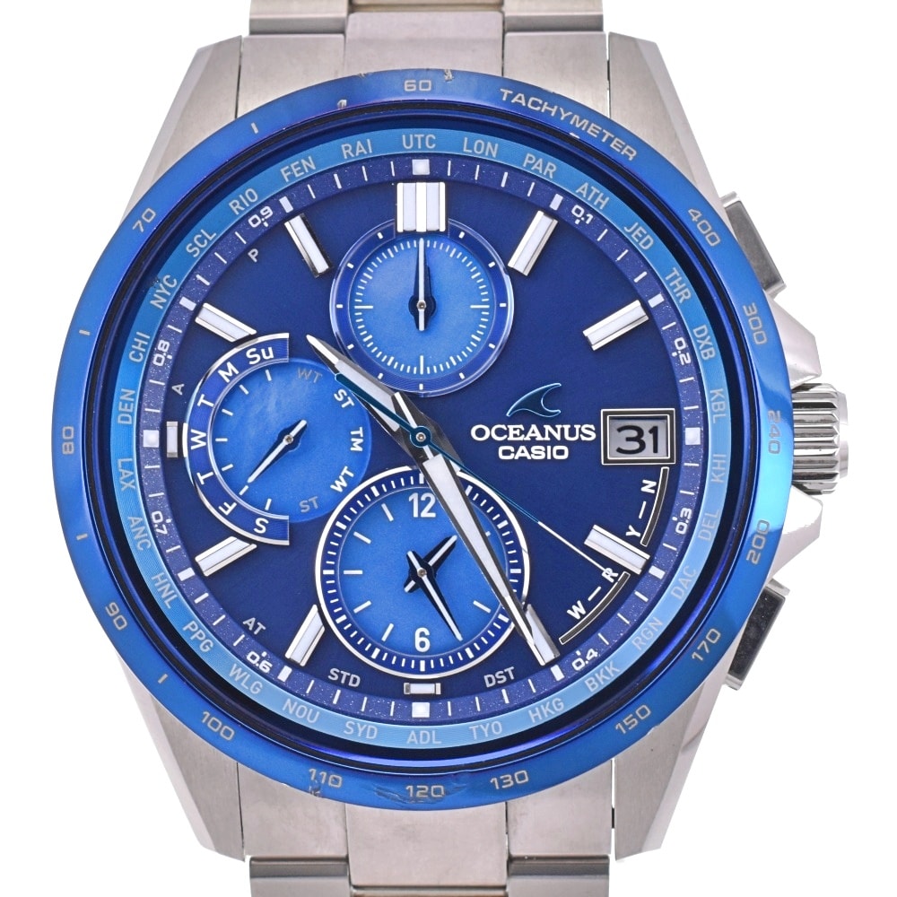 値下 カシオ CASIO OCW-T2610F-2AJF オシアナス クラシックライン チタン ソーラー電波 メンズ 箱・保証書付き □#143565