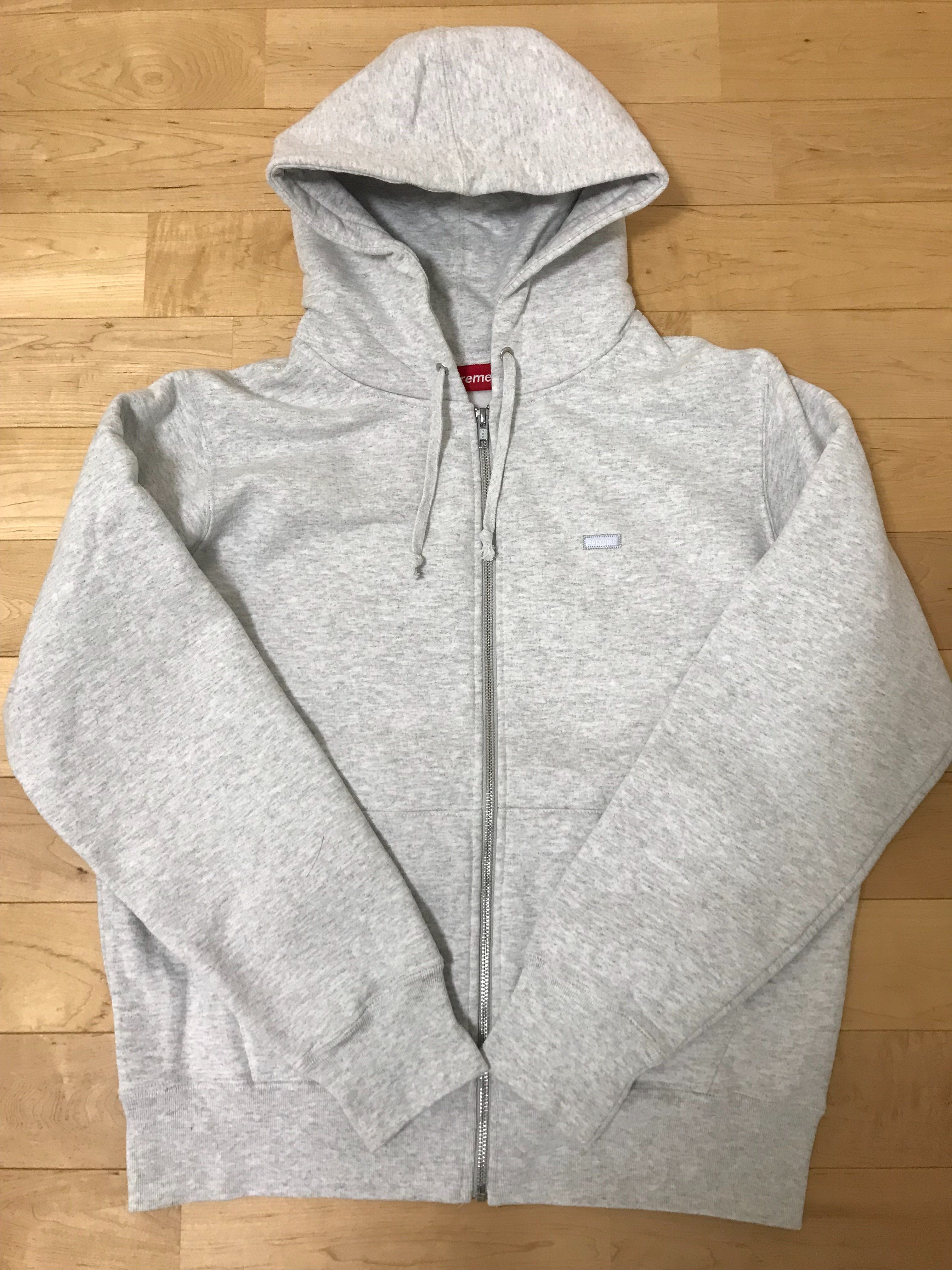 Supreme Small Box Zip Up Hooded Sweatshirt "Ash Grey"