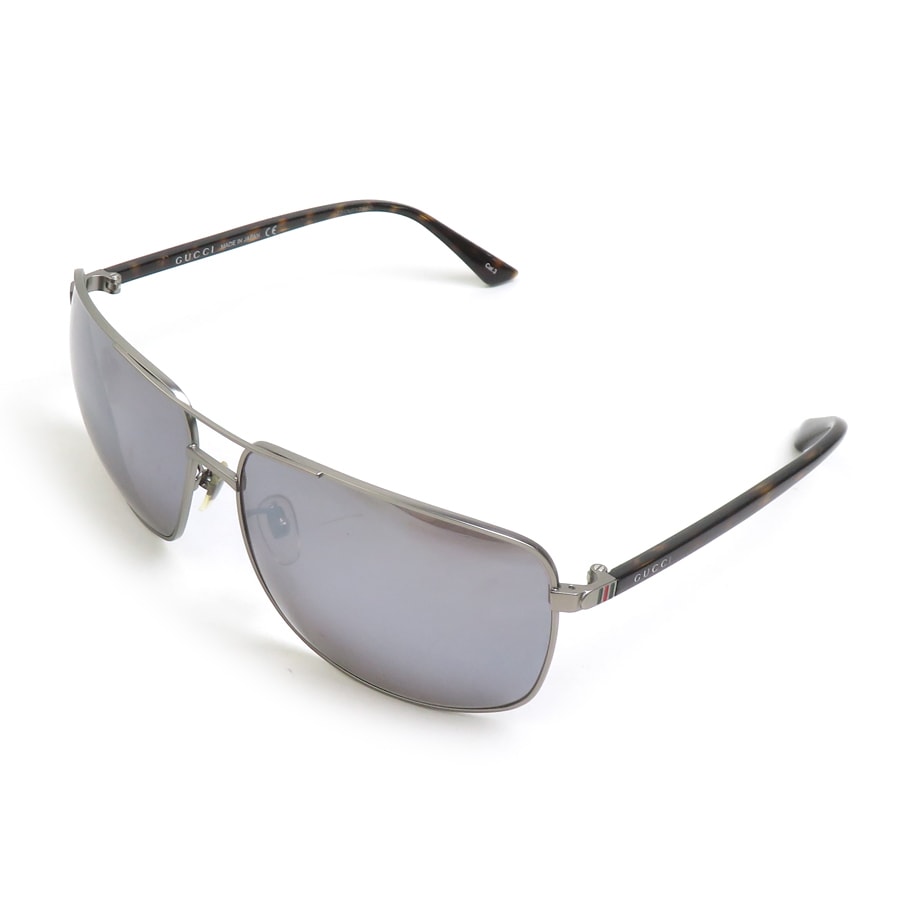 グッチ GUCCI サングラス プラスチック/メタル グレー/ブラウン メンズ【中古】 e62285i