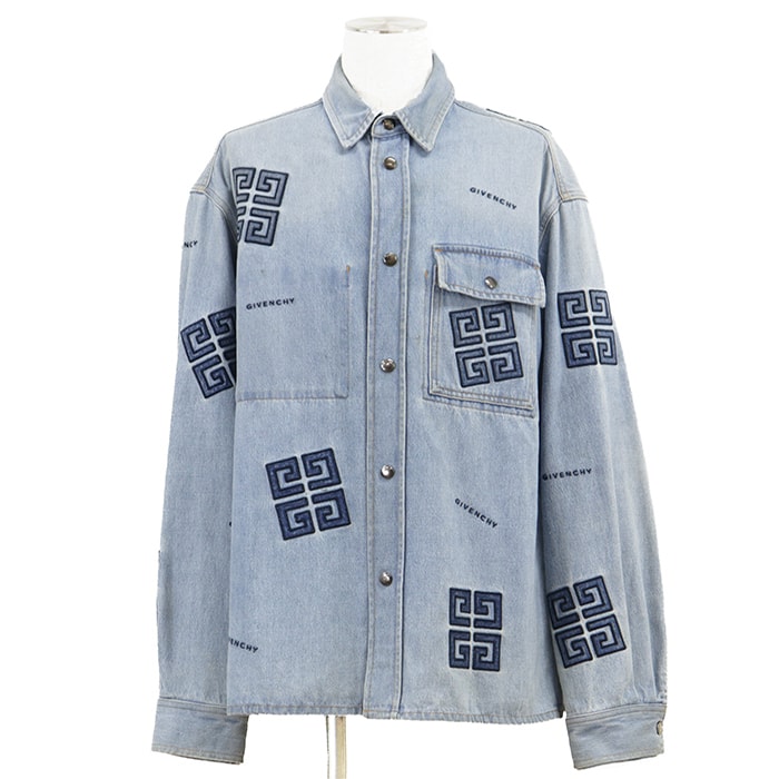 GIVENCHY ロゴ デニムジャケット C (やや傷や汚れあり)】GIVENCHY ジバンシィ デニムジャケット サイズ