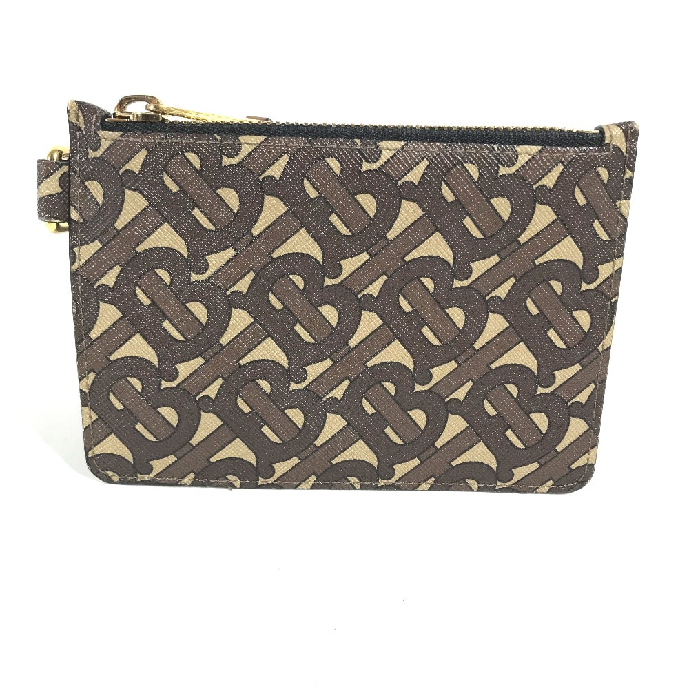 バーバリー BURBERRY TB ロゴ 財布 小銭入れ ポーチ コインケース レザー/PVC ブラウン