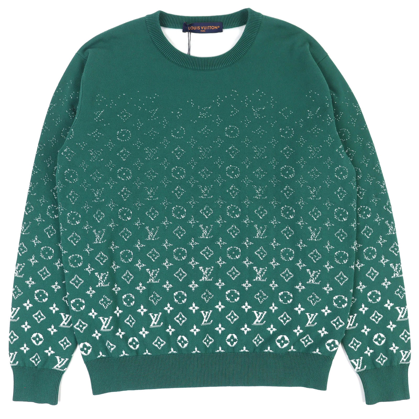 未使用品 ルイヴィトン ニット モノグラムグラディエント グリーン メンズ M