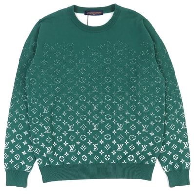 未使用品 ルイヴィトン ニット モノグラムグラディエント グリーン メンズ M