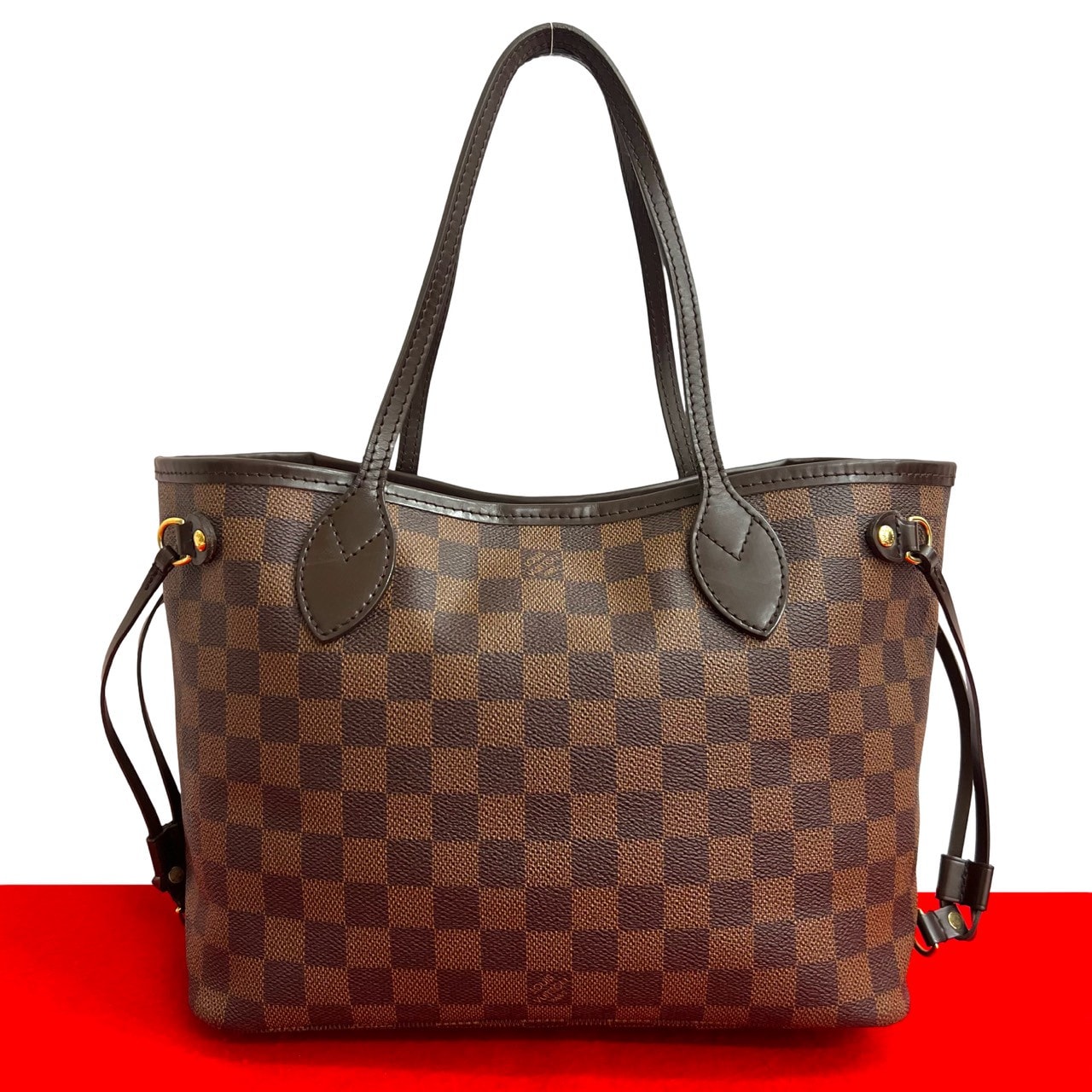 LOUIS VUITTON ルイヴィトン ネヴァーフル PM ダミエ レザー PVC トートバッグ ブラウン
 26160