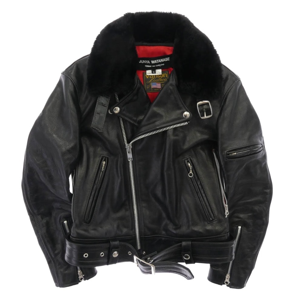 JUNYA WATANABE ボアライダースジャケット Junya Watanabe アニマルフリーレザー ライダースジャケット