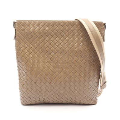 ボッテガヴェネタ BOTTEGA VENETA イントレチャート ショルダーバッグ バッグ レザー メンズ レディース グレー系 【中古】