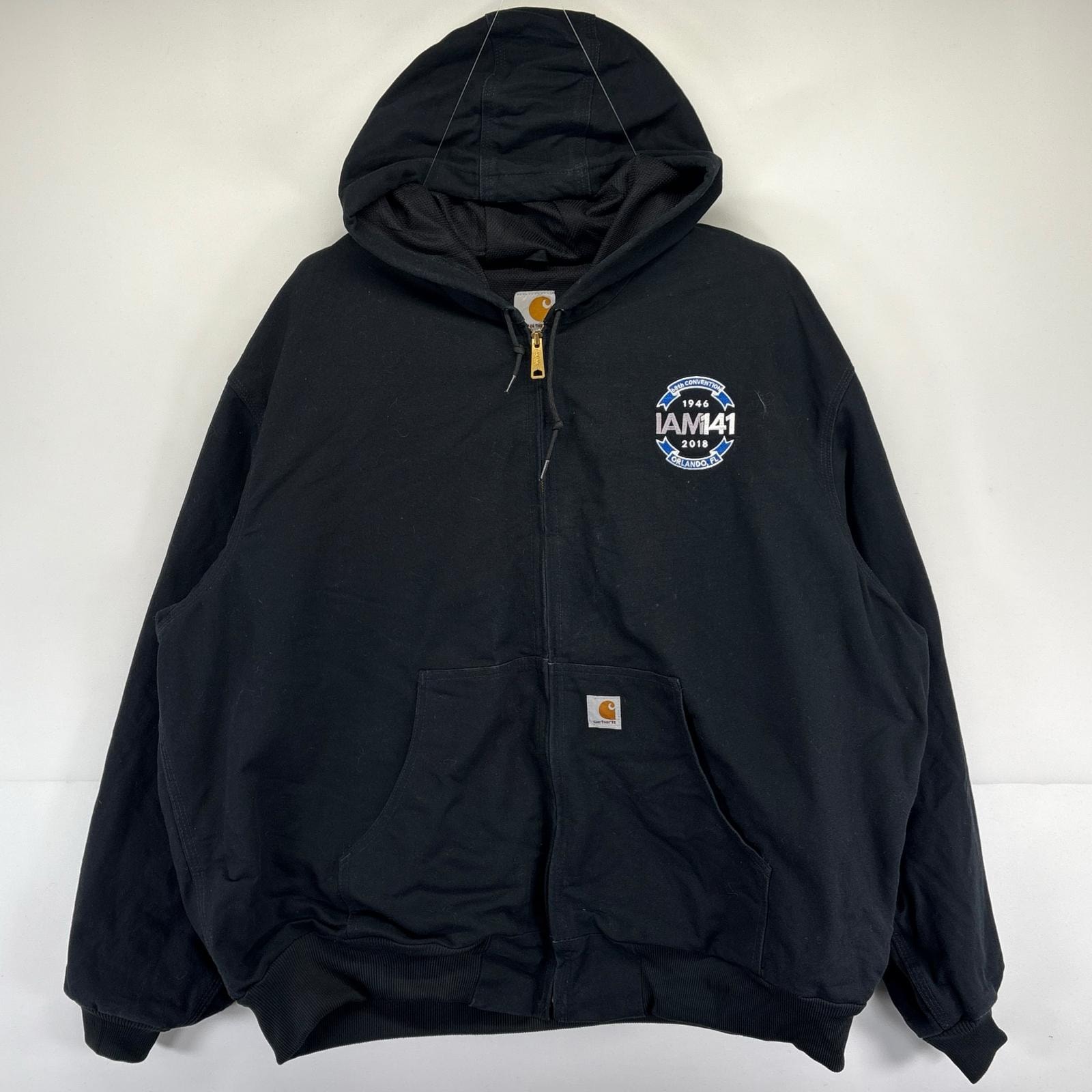 古着 カーハート Carhartt USA製 ワークジャケット 大きいサイズ アクティブジャケット 裏地メッシュ 3XL  ブラック メンズ