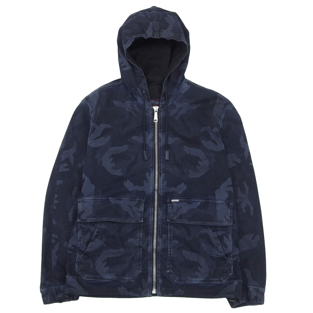 ディーゼル J-DAN カモフラ柄 ジップパーカー ジャケット メンズ ネイビー M M