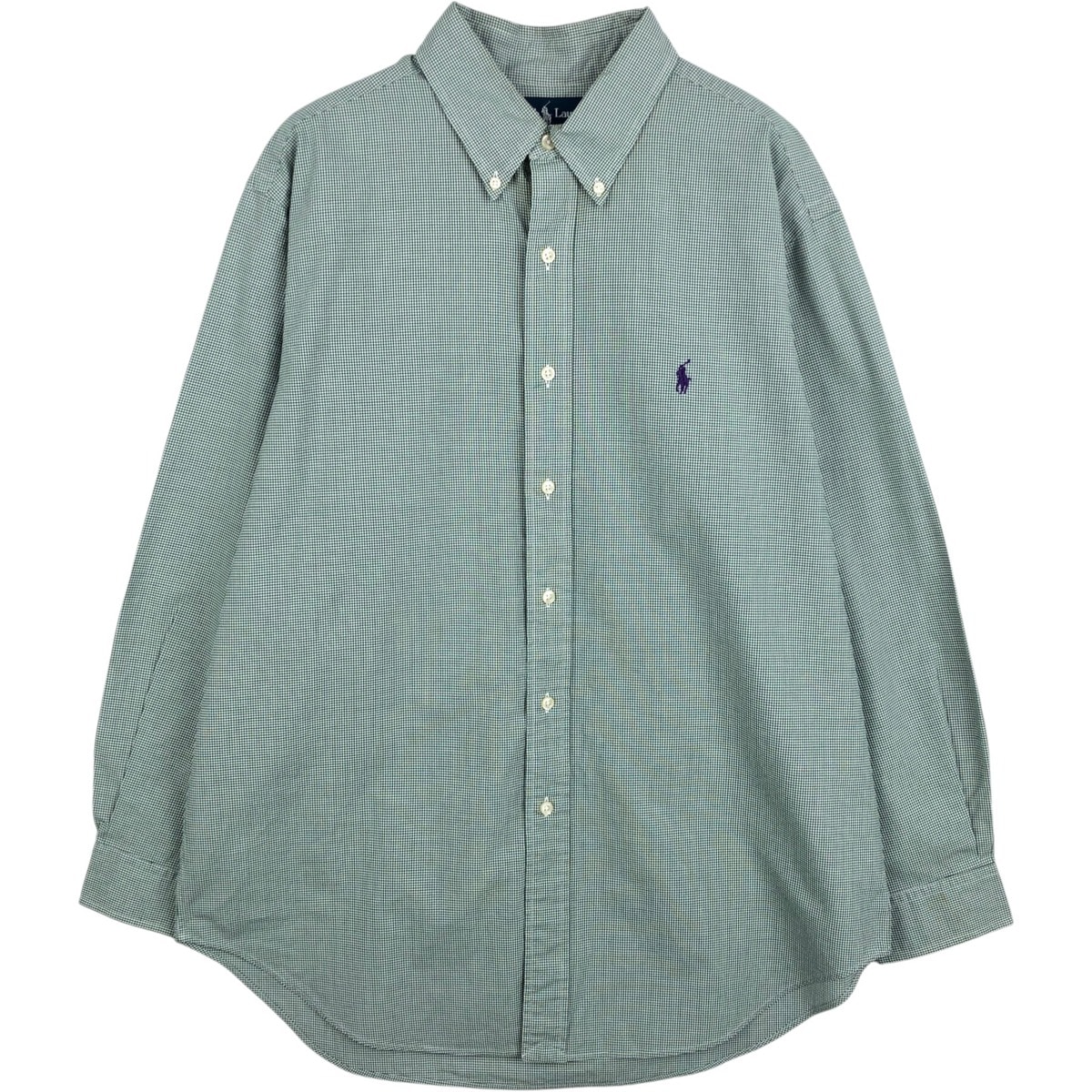 古着 ラルフローレン Ralph Lauren CLASSIC FIT クラシックフィット 長袖 ボタンダウンチェックシャツ メンズL相当/eaa650114