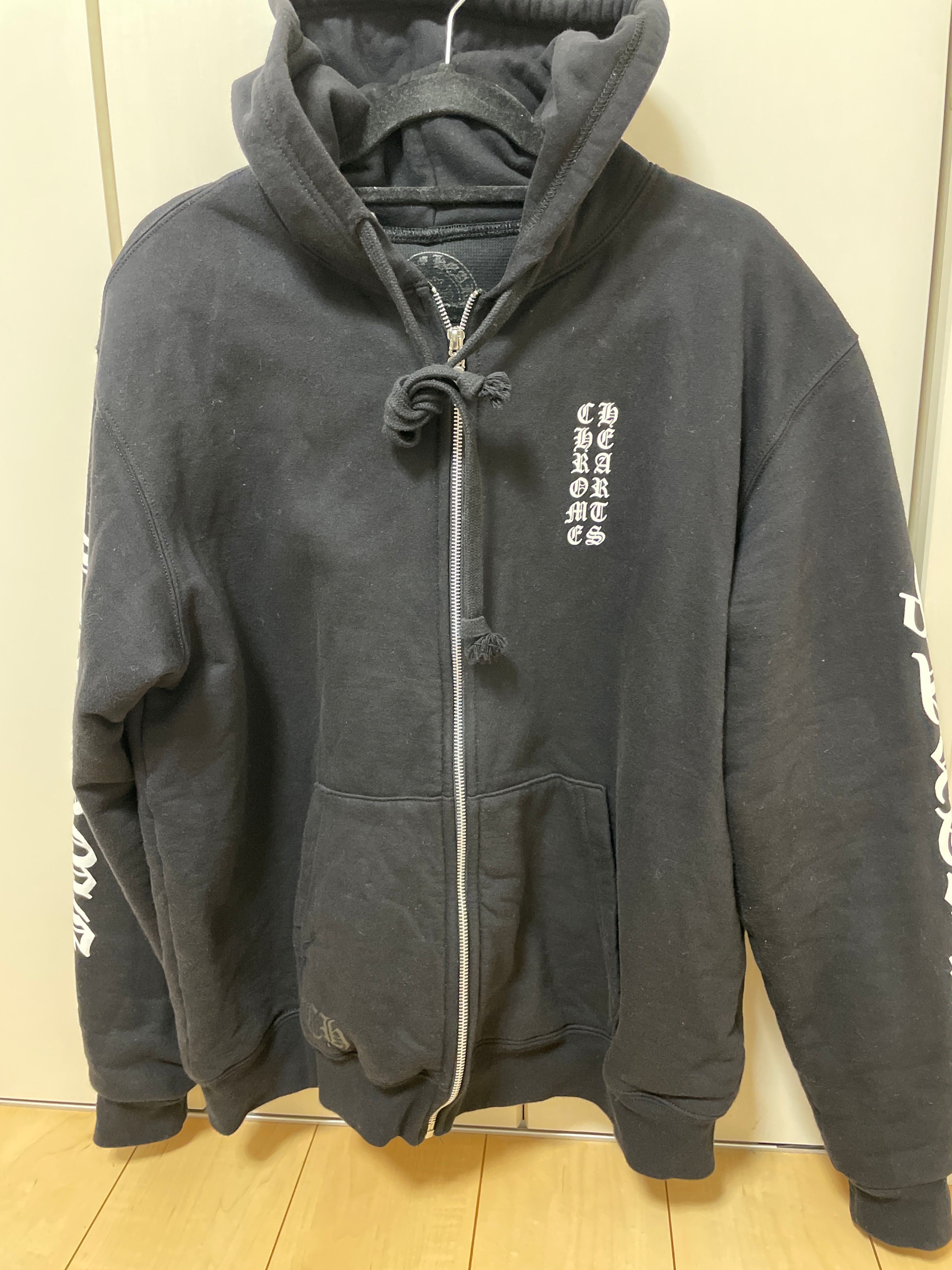 Chrome Hearts Vertical Logo Pullover Hoodie "Black/White"