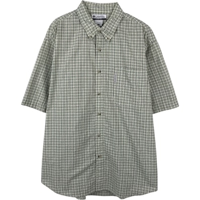 古着 00年代 コロンビア Columbia シアサッカー 半袖 ボタンダウン チェックシャツ メンズXL相当/eaa665296