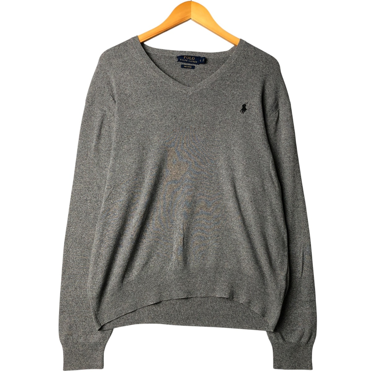 古着 ラルフローレン Ralph Lauren Vネック ピマコットンニットセーター メンズL相当 ヴィンテージ/eaa419472