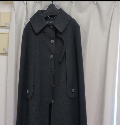 Maison Margiela Merino Wool Cape Coat "Navy"