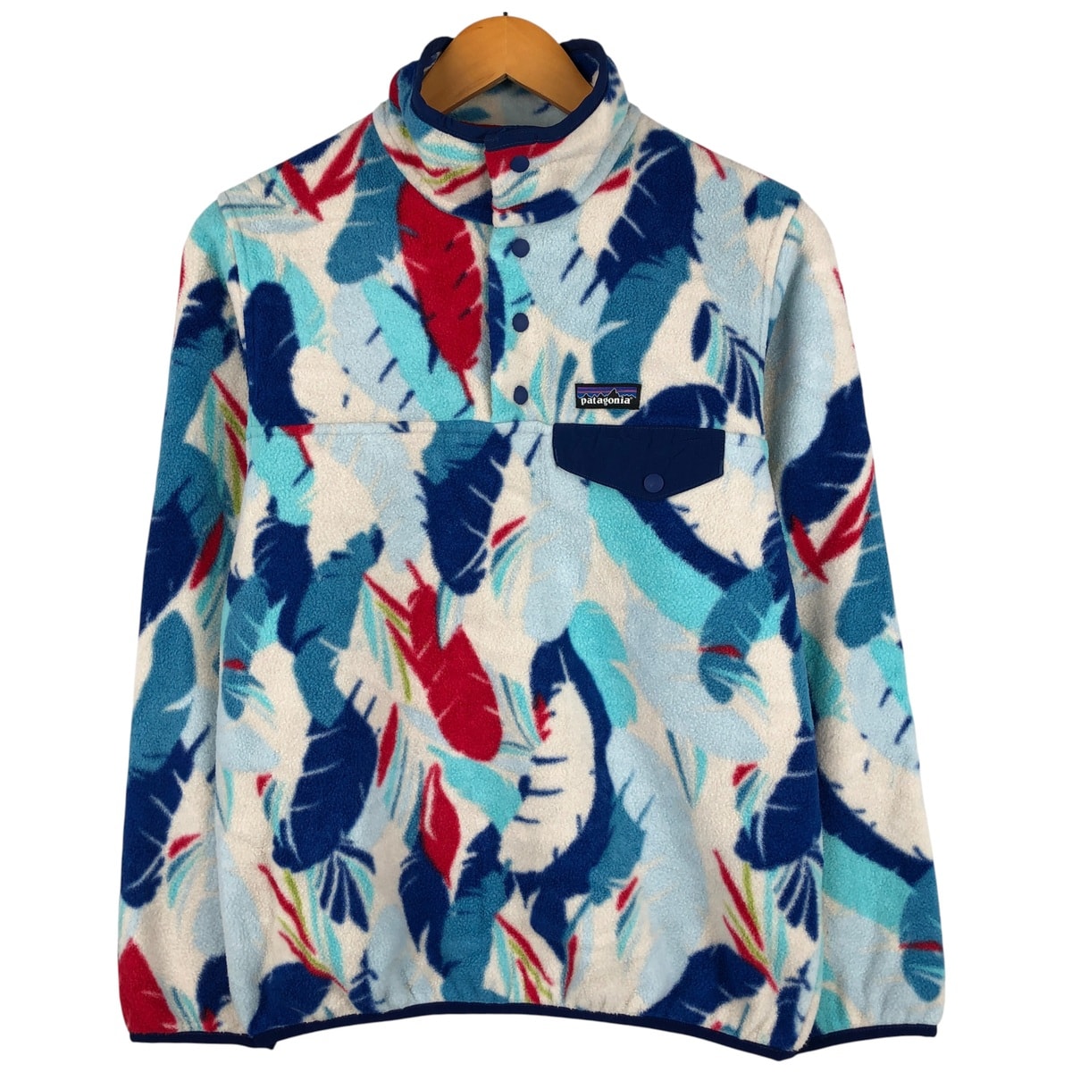 古着 パタゴニア Patagonia ライトウェイトシンチラスナップT 25455SP16 総柄 ハーフスナップ フリースプルオーバー レディースS相当/evb032415