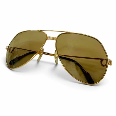 美品 カルティエ サングラス トリニティ ゴールド メンズ 62□14 140