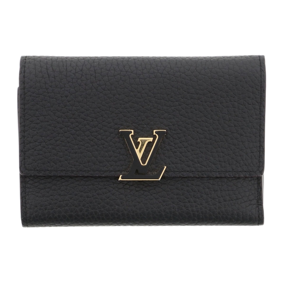 LOUIS VUITTON ルイ・ヴィトン ポルトフォイユ カプシーヌ コンパクト 二つ折り財布 M62157 レザー ブラック ピンク レディース【中古】