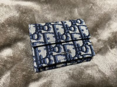 Dior Three Folded Wallet Dior Oblique Jacquard "Beige"