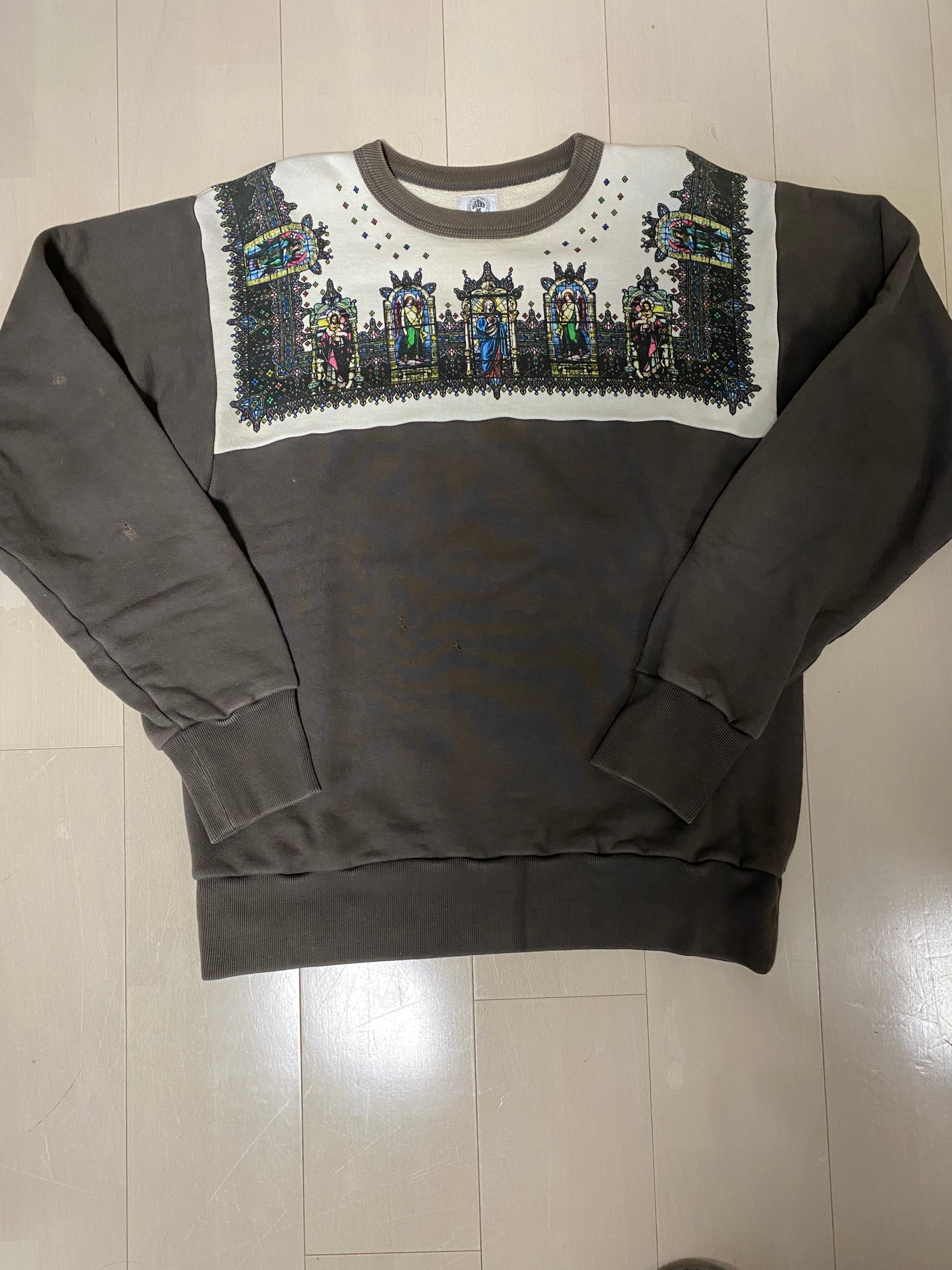 SAINT Mxxxxxx CREWNECK SWEAT STAINED GLASS "Black"