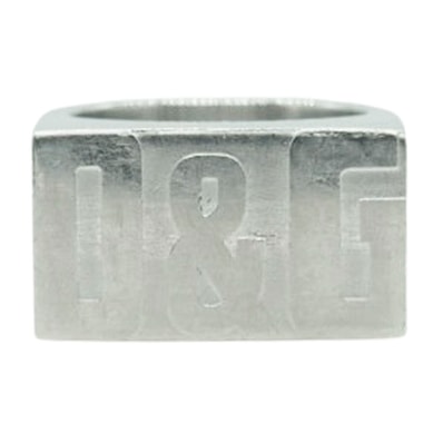 DOLCE&GABBANA ドルチェアンドガッバーナ リング シグネット ロゴ リング シルバー系 18号【中古】