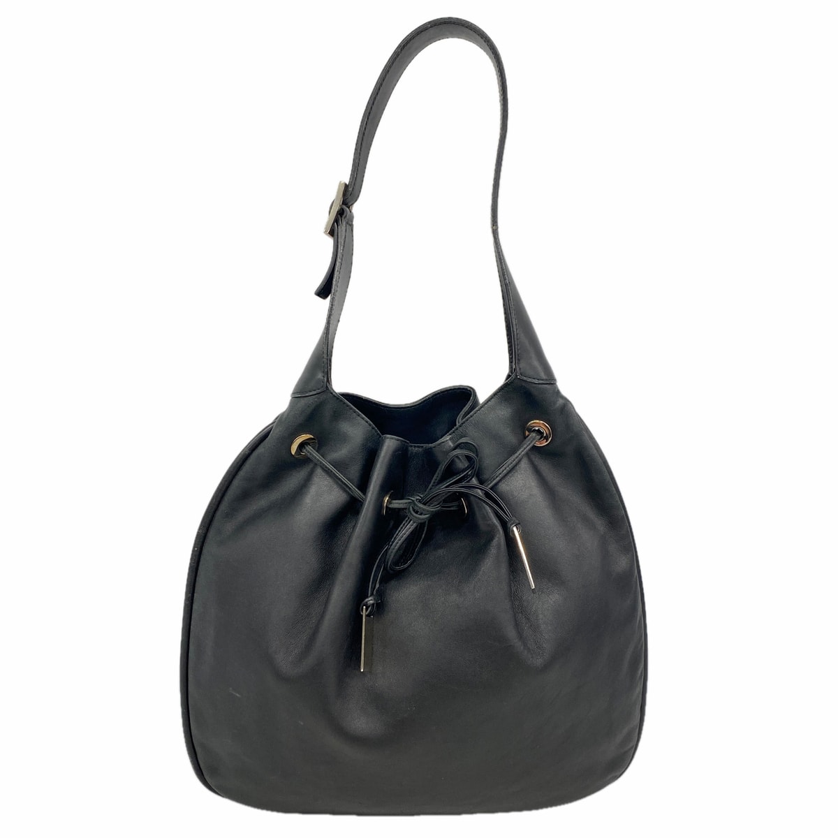 【6kc2980】グッチ ショルダーバッグ 001 4030 レザー ブラック シルバー金具【中古】レディース