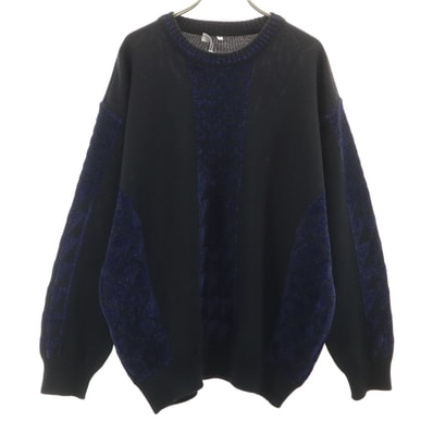 CRUCIANI クルチアーニ イタリア製 ウールブレンド 長袖 セーター 52 ブラック ニット