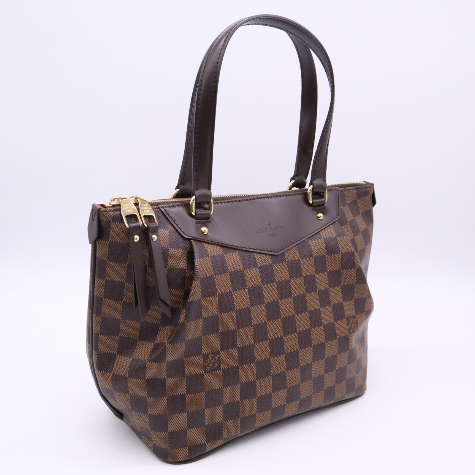 美品 LOUIS VUITTON ルイ・ヴィトン ダミエ ウェストミンスターPM N41102 ハンドバッグ ブラウン ベージュ コーティングキャンバス レザー レディース