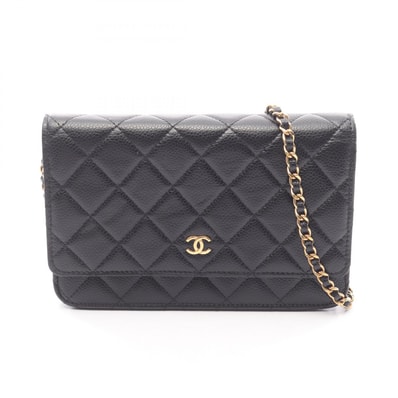 シャネル CHANEL マトラッセ ショルダーバッグ バッグ キャビアスキン(グレインドカーフ) レディース ブラック系 AP0250 【中古】