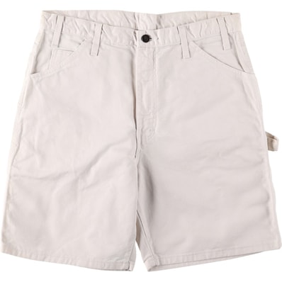 古着 ディッキーズ Dickies DURON ホワイト ペインターショーツ ショートパンツ メンズw34相当/eaa669447