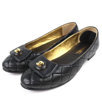 美品 シャネル ココマーク フラットパンプス バレリーナ 38 G45047