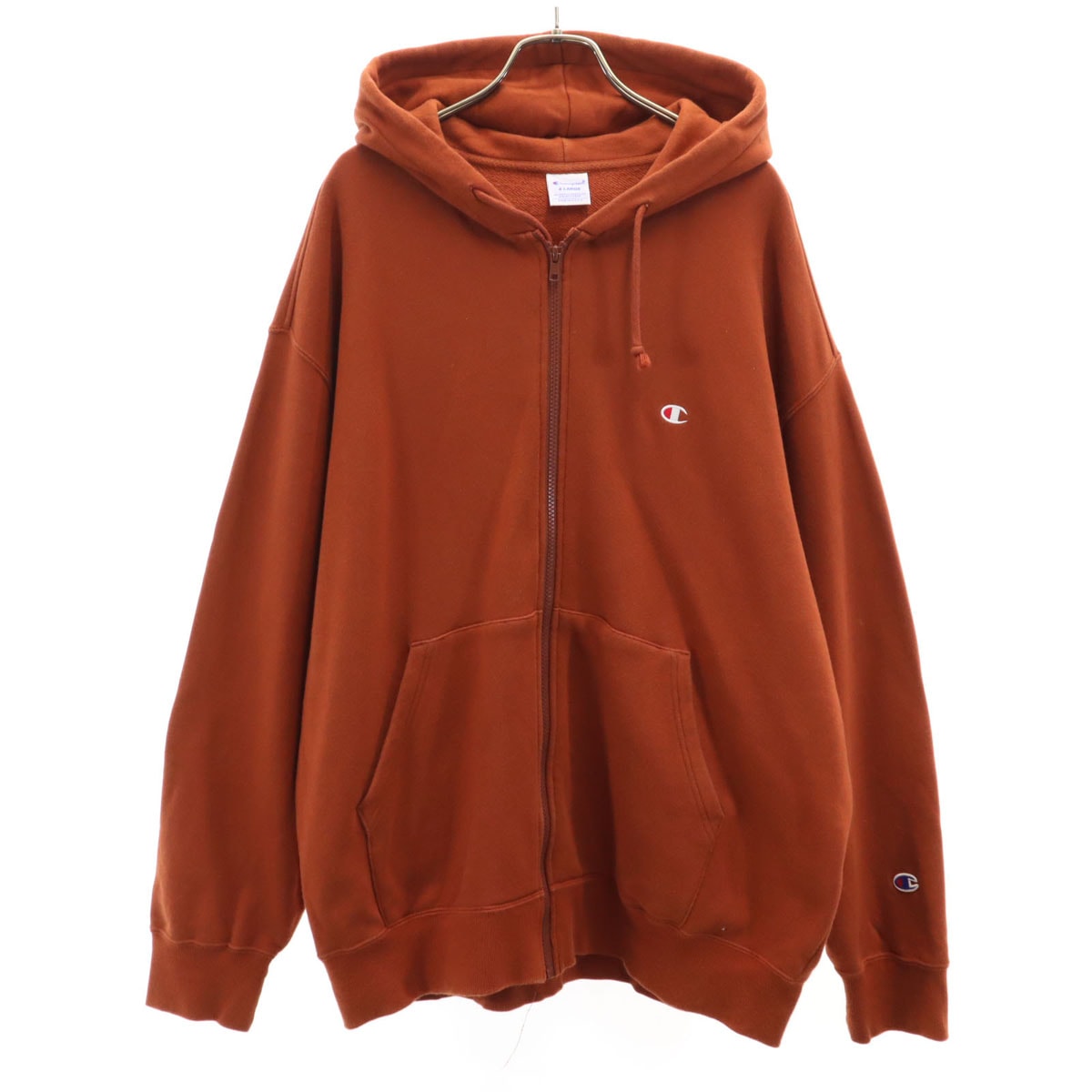 Champion チャンピオン 長袖 ジップパーカー L オレンジ