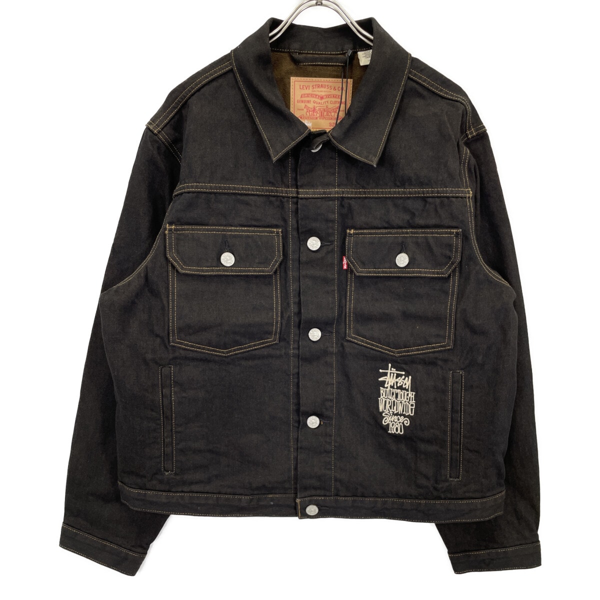 リーバイス ×STUSSY A83260001 クリスピー リンス トラッカー デニム ジャケット L