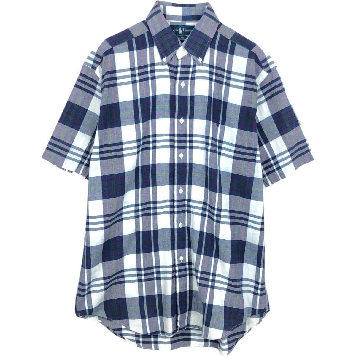 古着 ラルフローレン Ralph Lauren BLAKE 半袖 ボタンダウン チェックシャツ メンズM相当/eaa668579