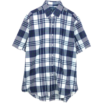 古着 ラルフローレン Ralph Lauren BLAKE 半袖 ボタンダウン チェックシャツ メンズM相当/eaa668579