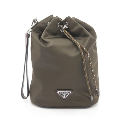 プラダ PRADA TESSUTO TECH 巾着 ポーチ バッグ ナイロン レディース カーキ系 2NE0672HE1F0334 【新品】