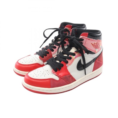 ナイキ NIKE NIKE × SPIDER MAN ACROSS THE SPIDER VERSE AIR JORDAN 1 HI OG スニーカー 靴 レザー スウェード メンズ レッド系 / ホワイト系 / ブラック系 DV1748-601 【中古】