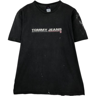 古着 トミーヒルフィガー TOMMY HILFIGER JEANS ペイント 半袖 ロゴTシャツ メンズL相当/eaa625905