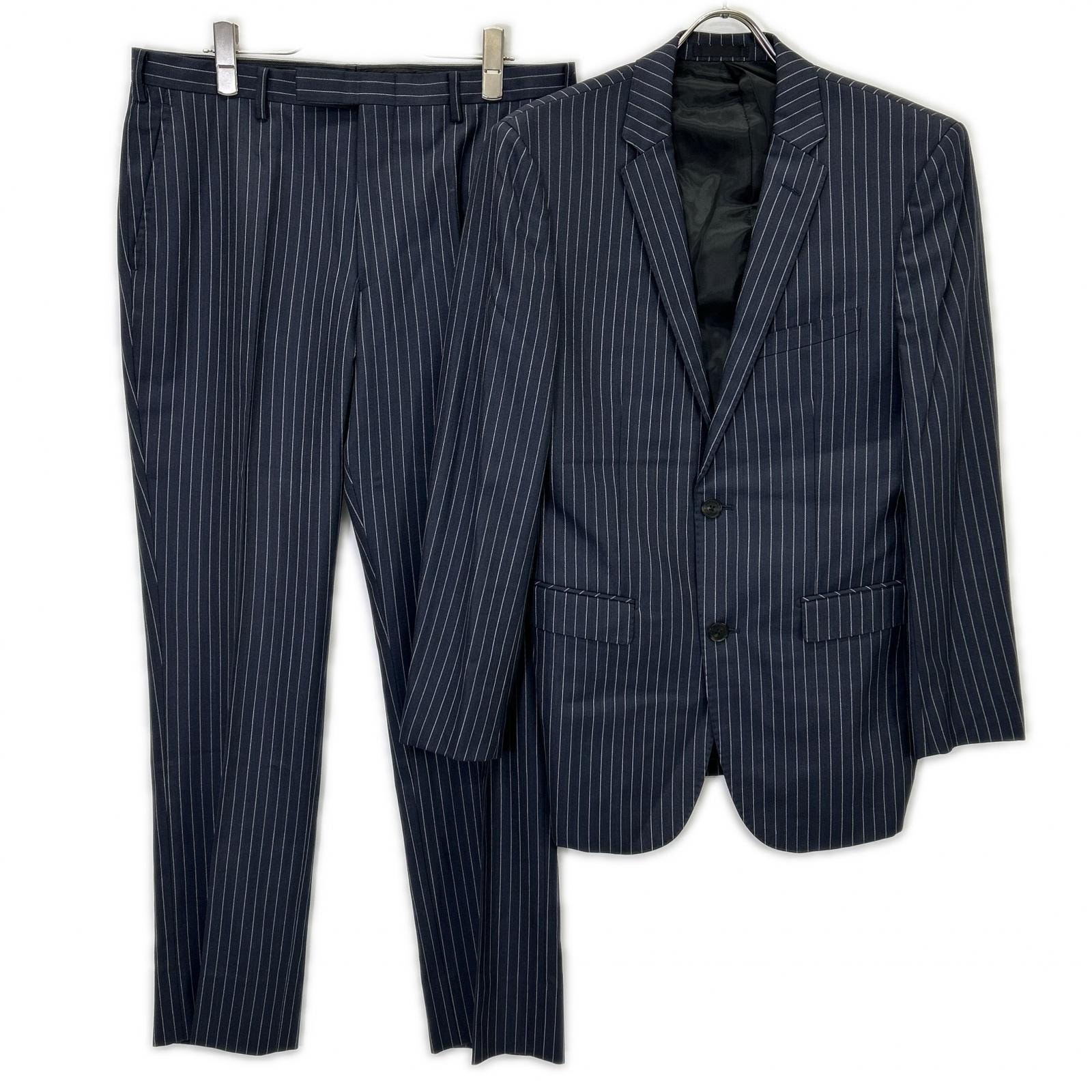 バーバリーブラックレーベル ネイビー ストライプ D1H22-607-08 2ピース スーツ 38/38