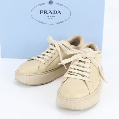 ■美品 プラダ 38 1E892L スニーカー レザー