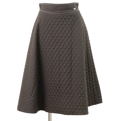 SALE【極美品】FOXEY フォクシー キルティングスカート サイズ 38 レディース ウール100% ボトムス ブラウン 茶色 日本製 41769