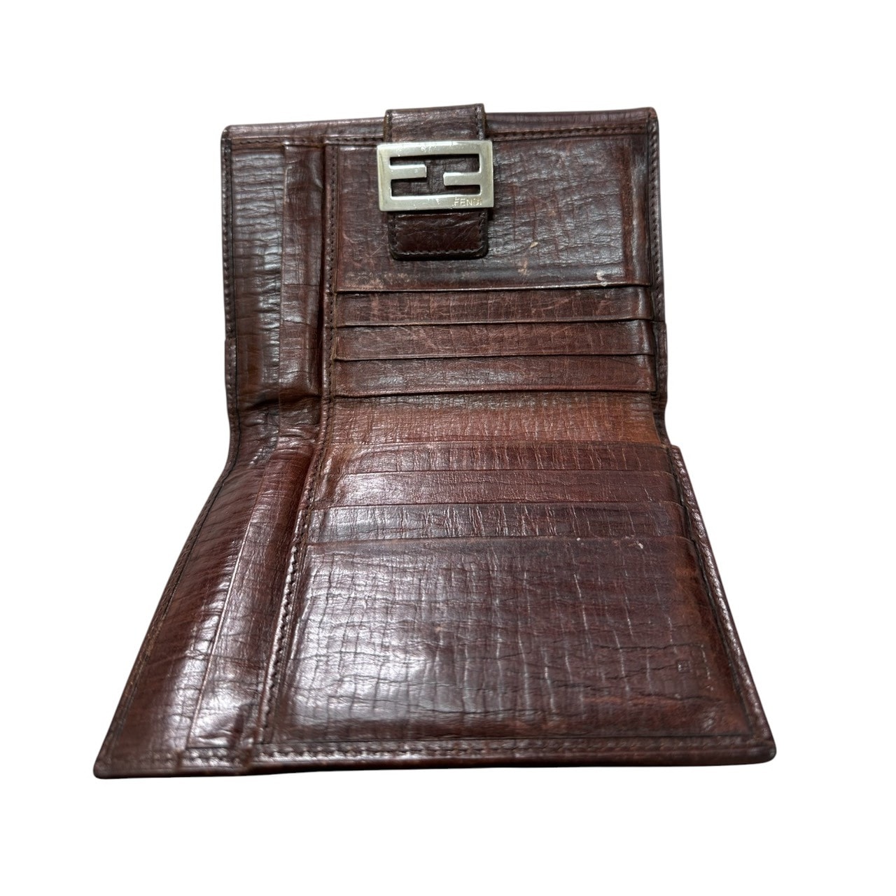 C (やや傷や汚れあり)】FENDI フェンディ ズッカ ブラウン シルバー