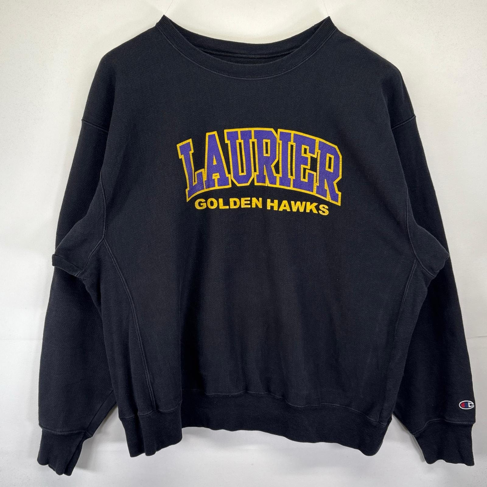 古着 チャンピオン Champion スウェット 大きいサイズ トレーナー クルーネック リバースウィーブ 2XL  ブラック メンズ