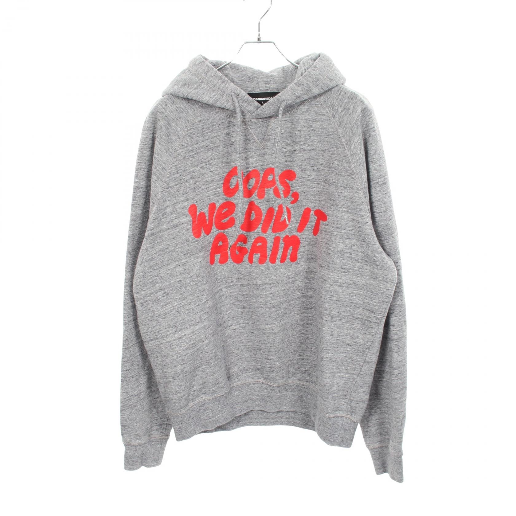 ディースクエアード DSQUARED2 プリント パーカー 衣料品 トップス コットン メンズ グレー系 / レッド系 S71GU0617 【中古】